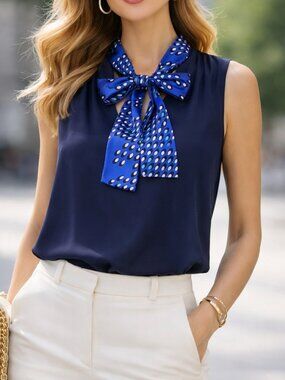 NWT Diane von Furstenberg DVF Britni Tie Silk Top, US 6, Work/Office, Dinner Out